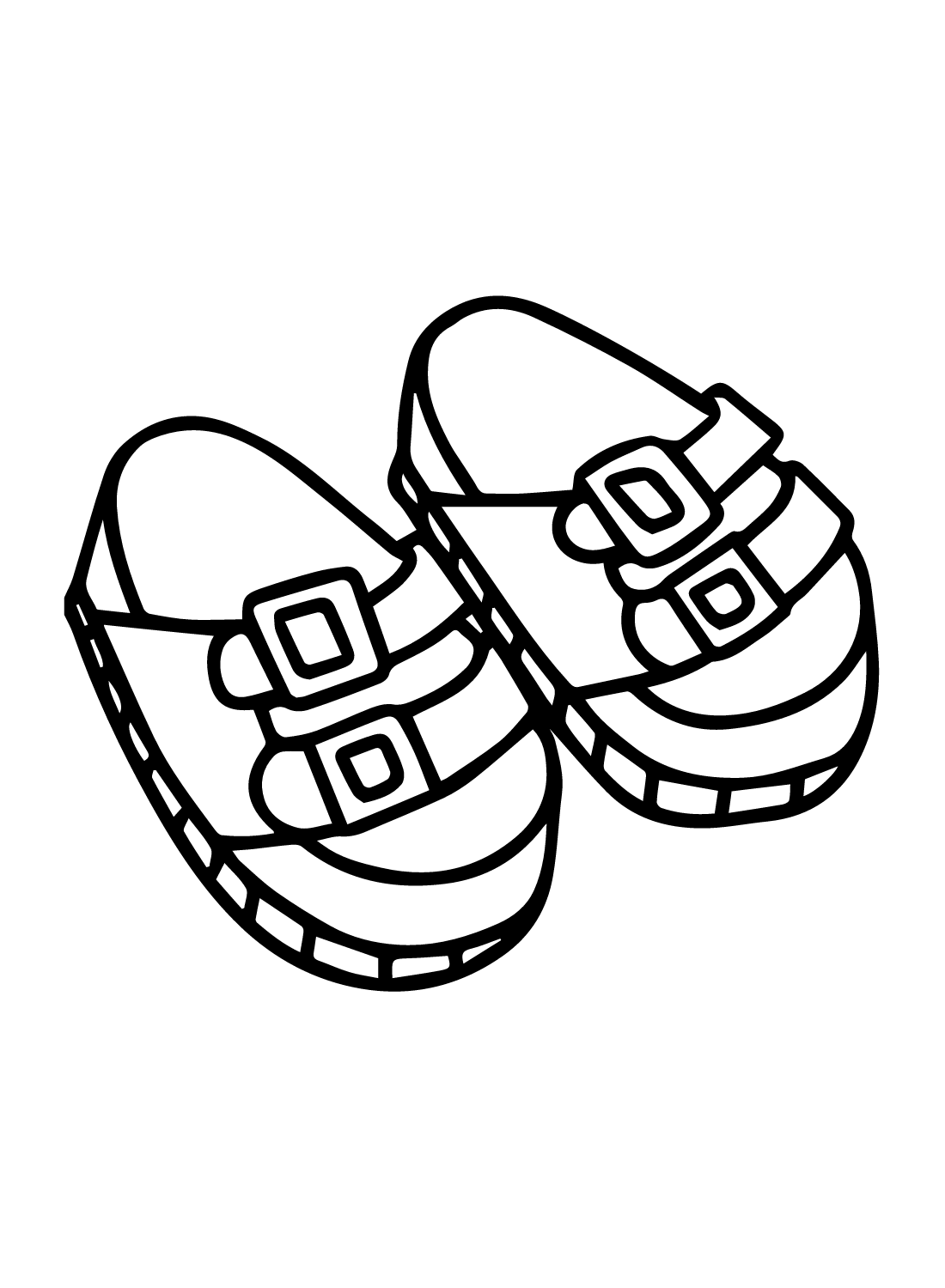 Cute Summer Sandals Coloring Page - Free Printable Coloring Pages