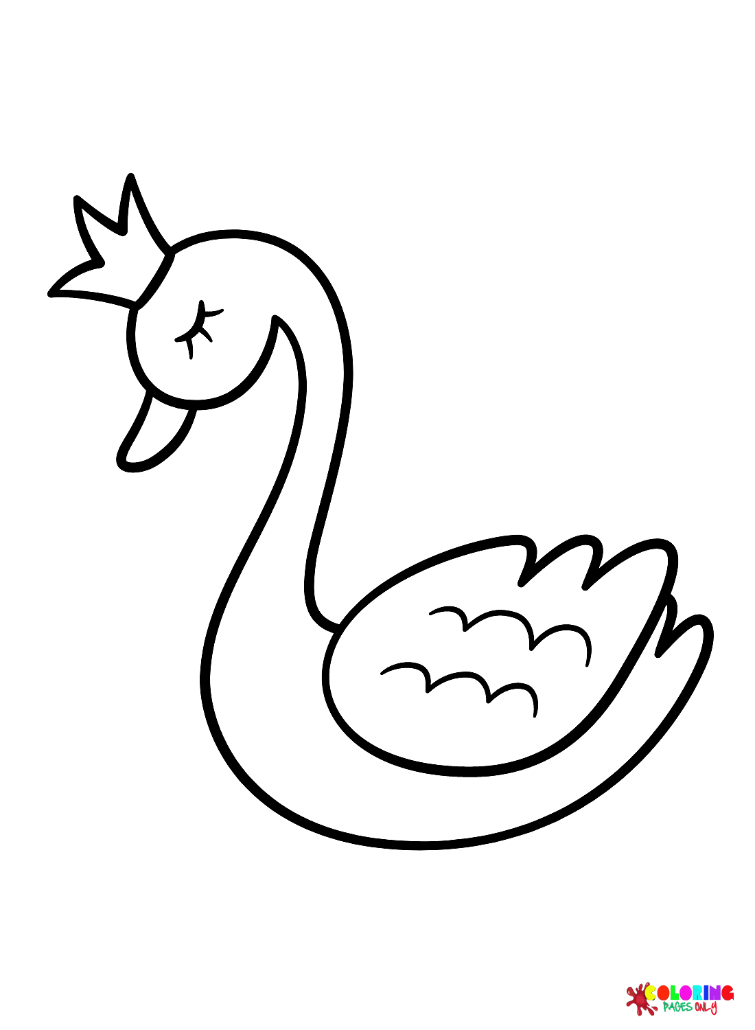 Cute Swan Coloring Page - Free Printable Coloring Pages