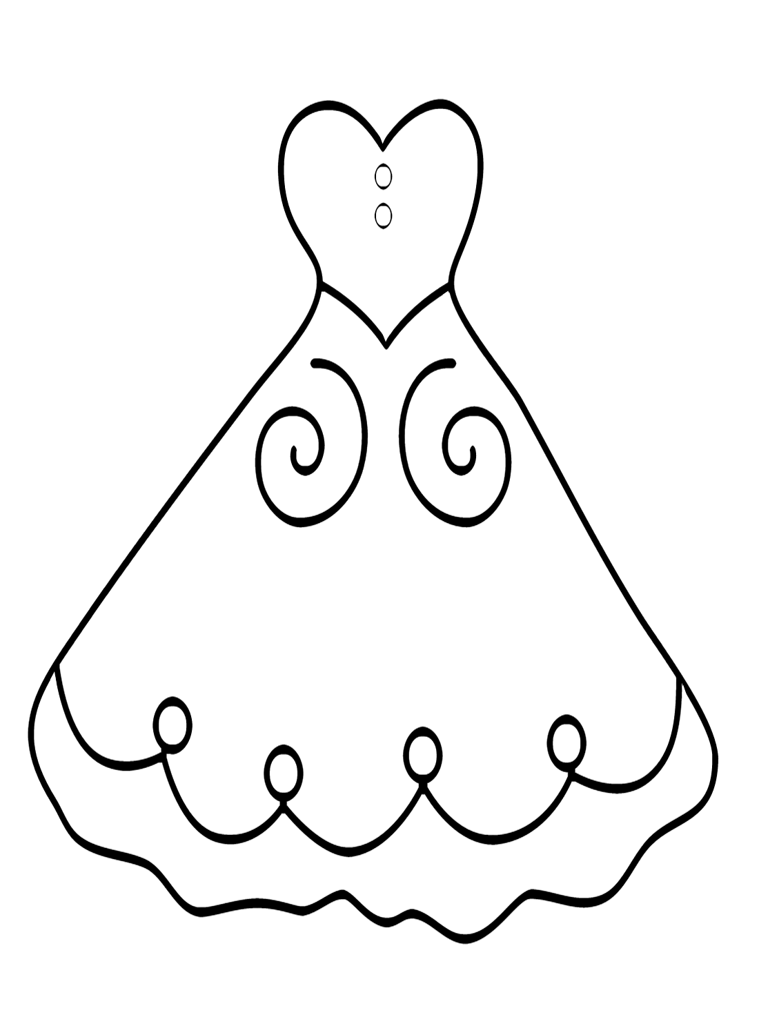 Cute Wedding Dress Coloring Pages