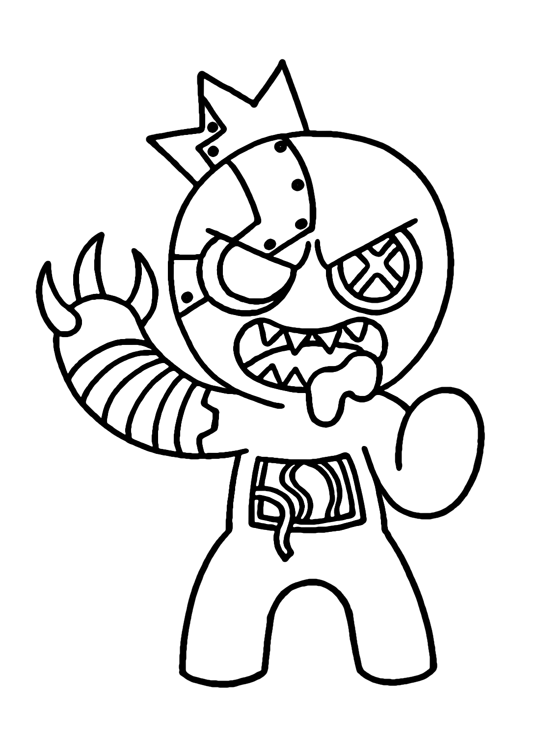 Cyborg Blue Rainbow Friends Coloring Page