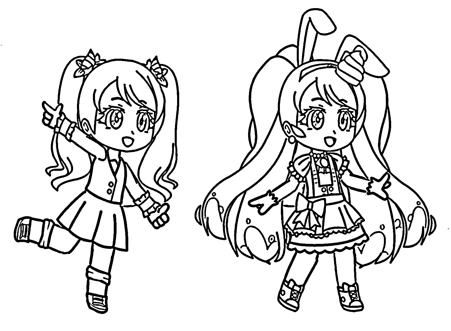 Delicious Party Pretty Cure Characters Coloring Page