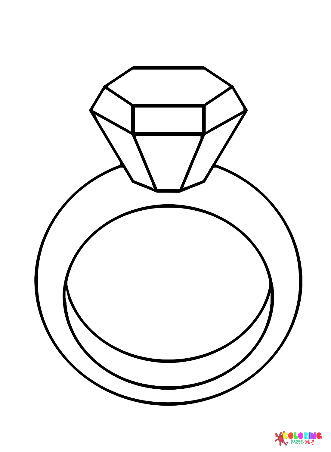 Diamond Wedding Ring Coloring Page