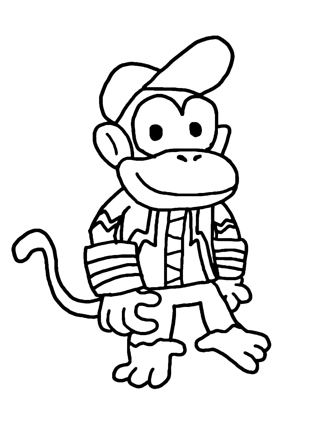 Diddy Kong Pictures Coloring Page