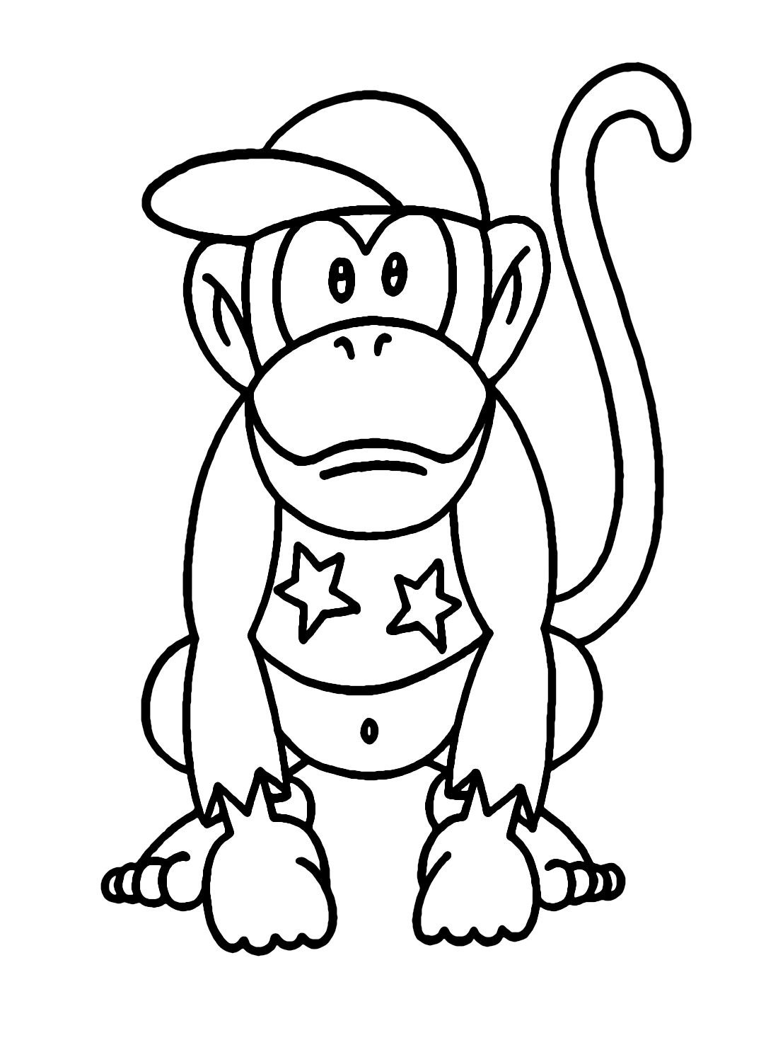 Diddy Kong Printable Coloring Page