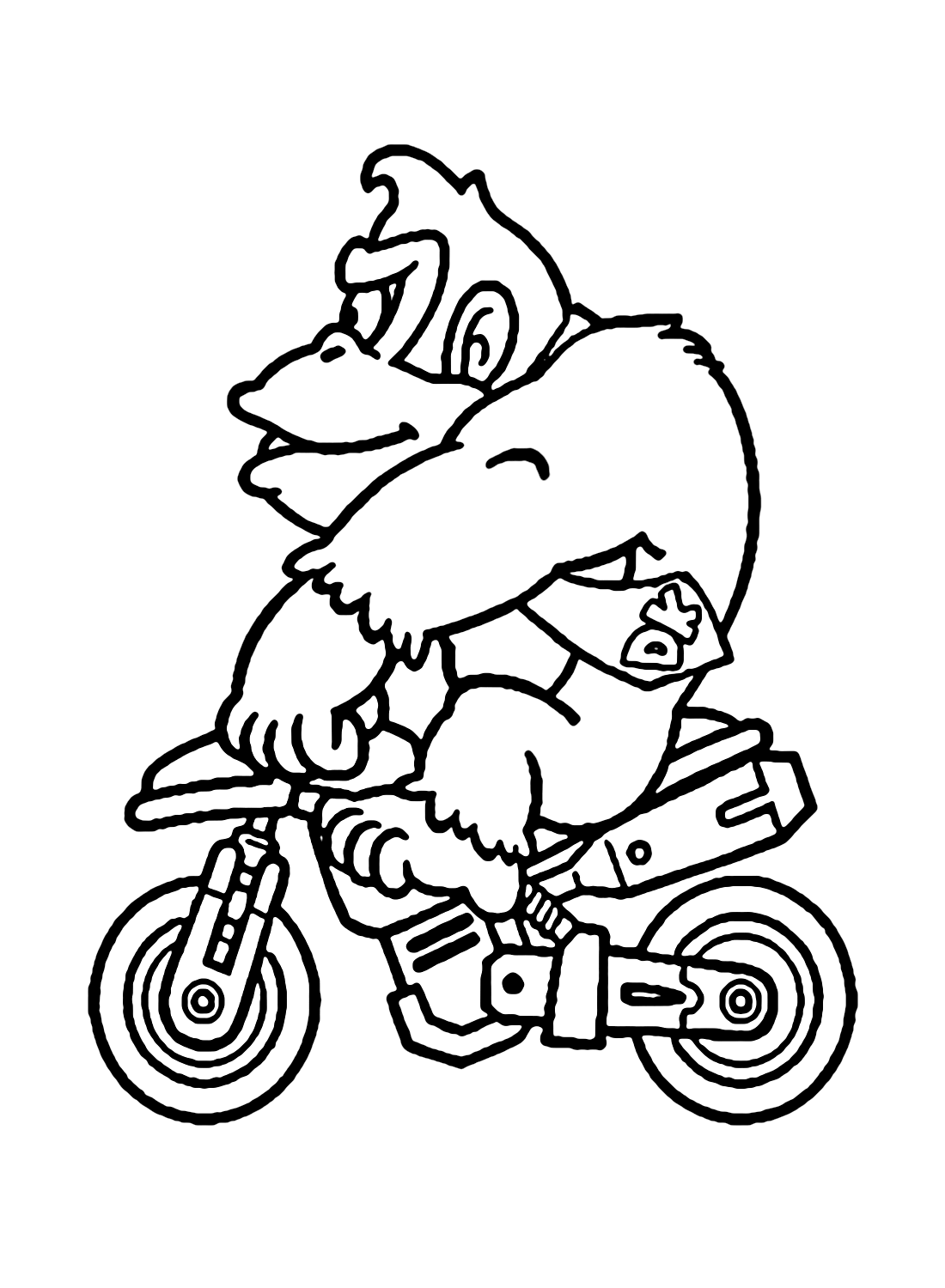 Donkey Kong from Mario Kart Coloring Pages