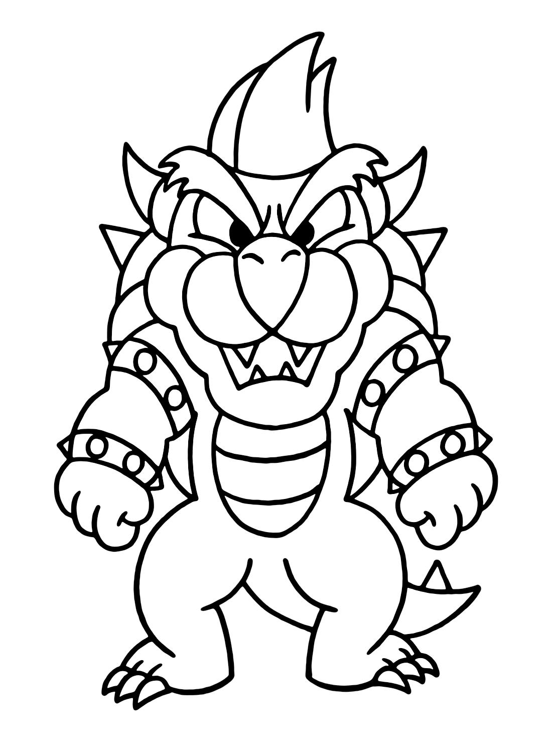 Draw Bowser from Super Mario Coloring Page