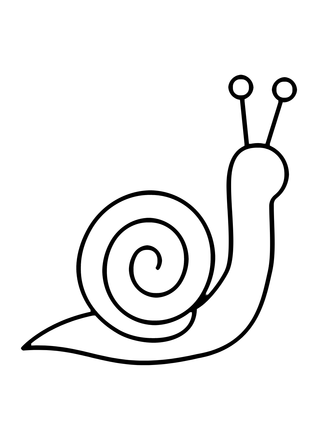 Teken een gemakkelijke slak van een slak