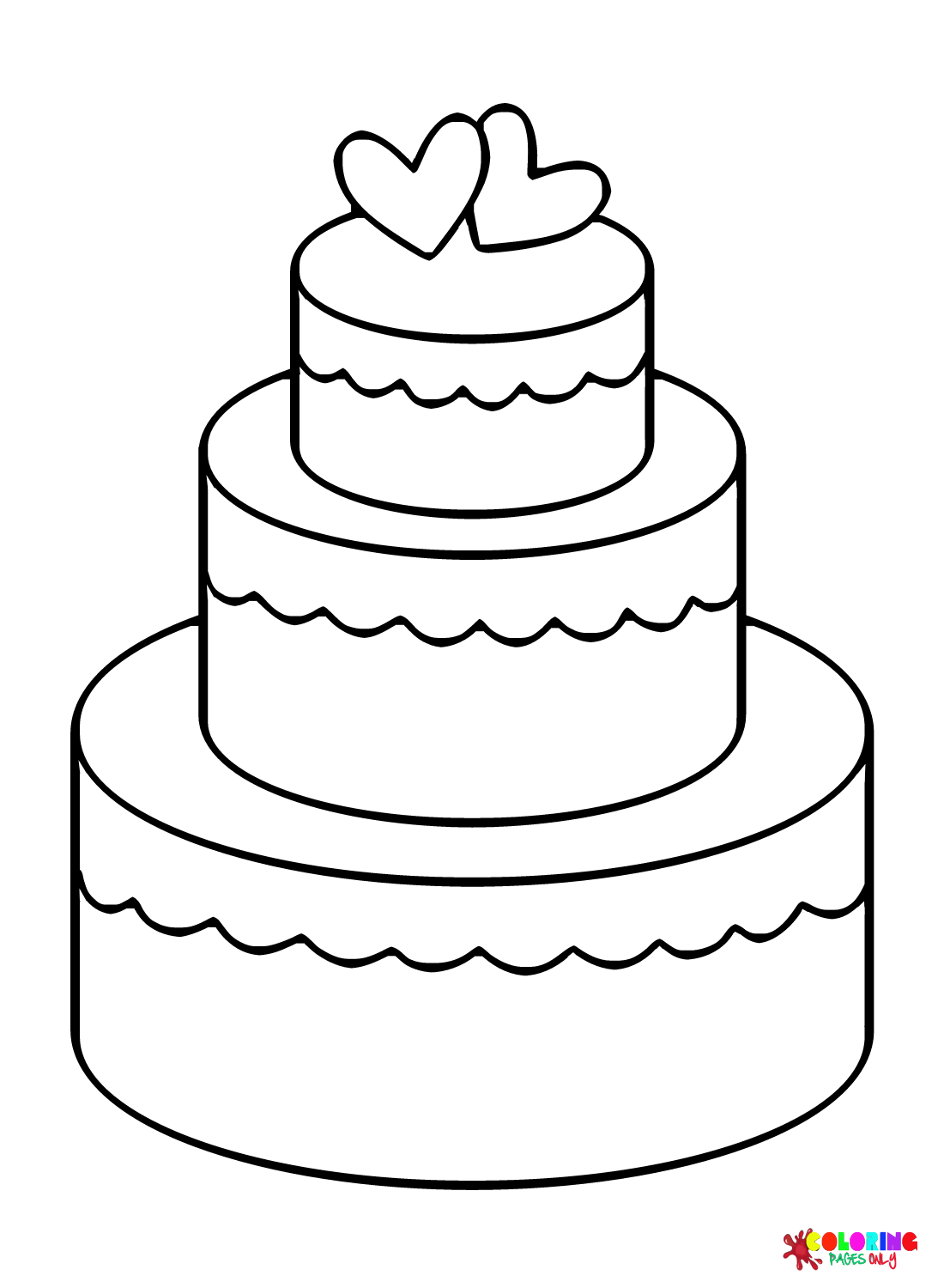 Draw Easy Wedding Cake Coloring Page