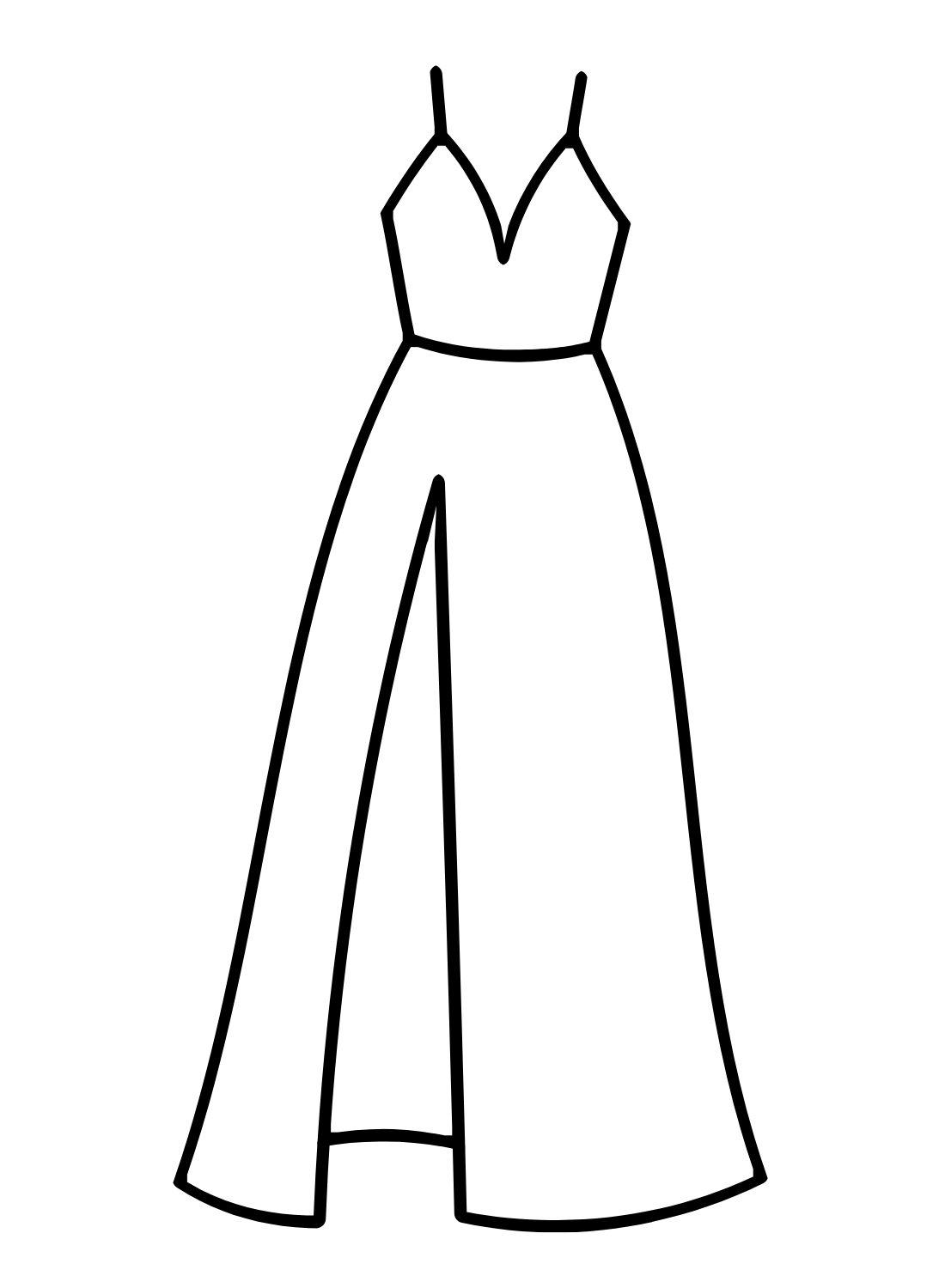 Desenho de vestido de noiva antigo para colorir