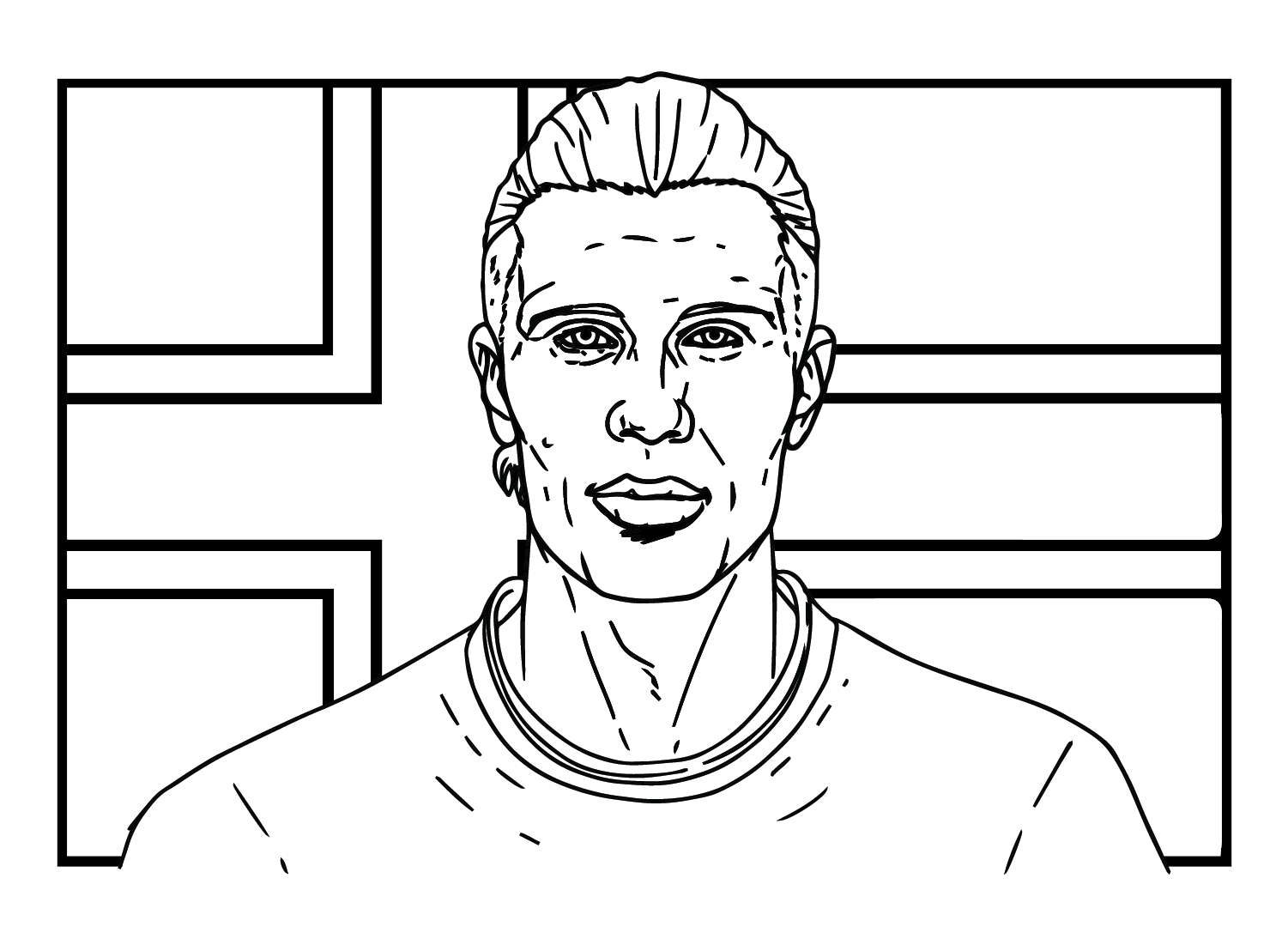 Erling Haaland Norway Coloring Page