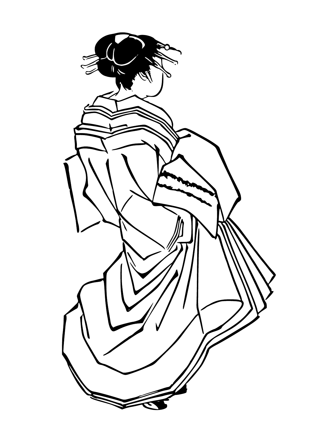 Female Geisha Coloring Page