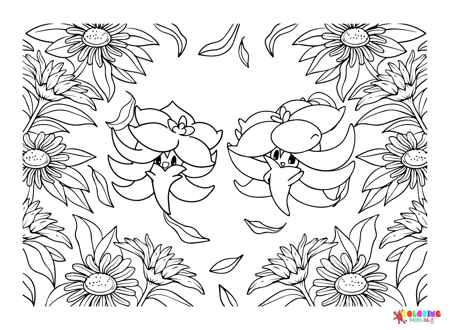 Flower and Gossifleur Coloring Page