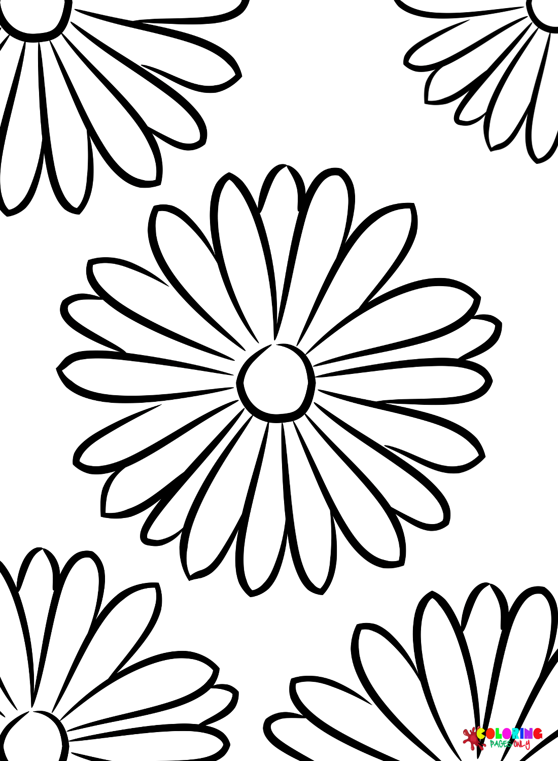 Free Flower Daisy Coloring Page