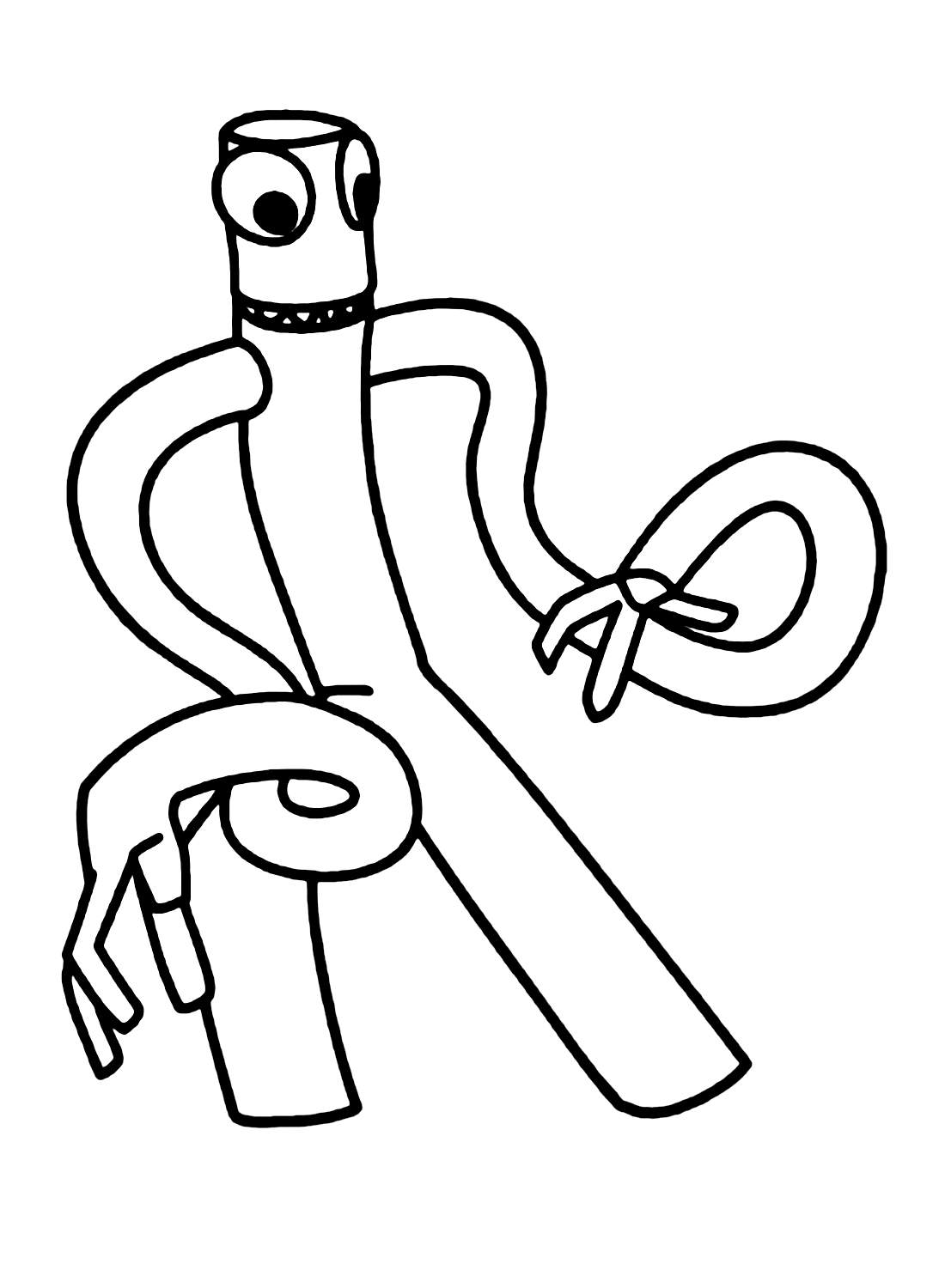 Green Rainbow Friends Printable Coloring Pages