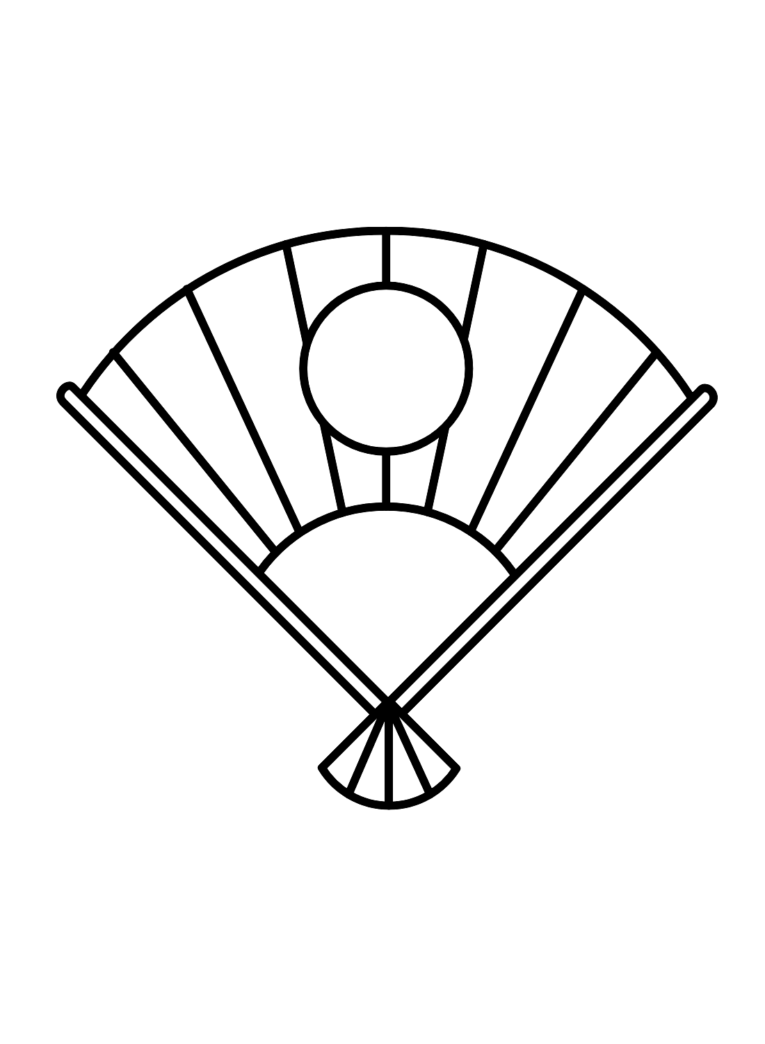 Free Japanese Fan Coloring Page