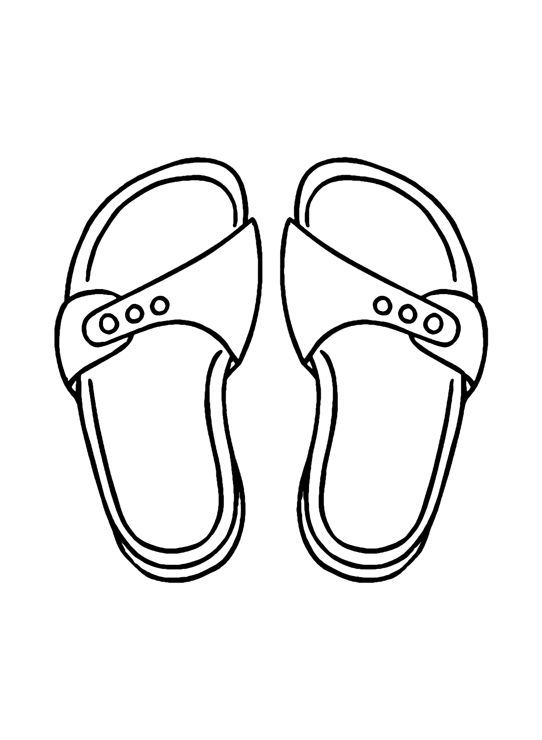 Free Strap Sandals Coloring Page
