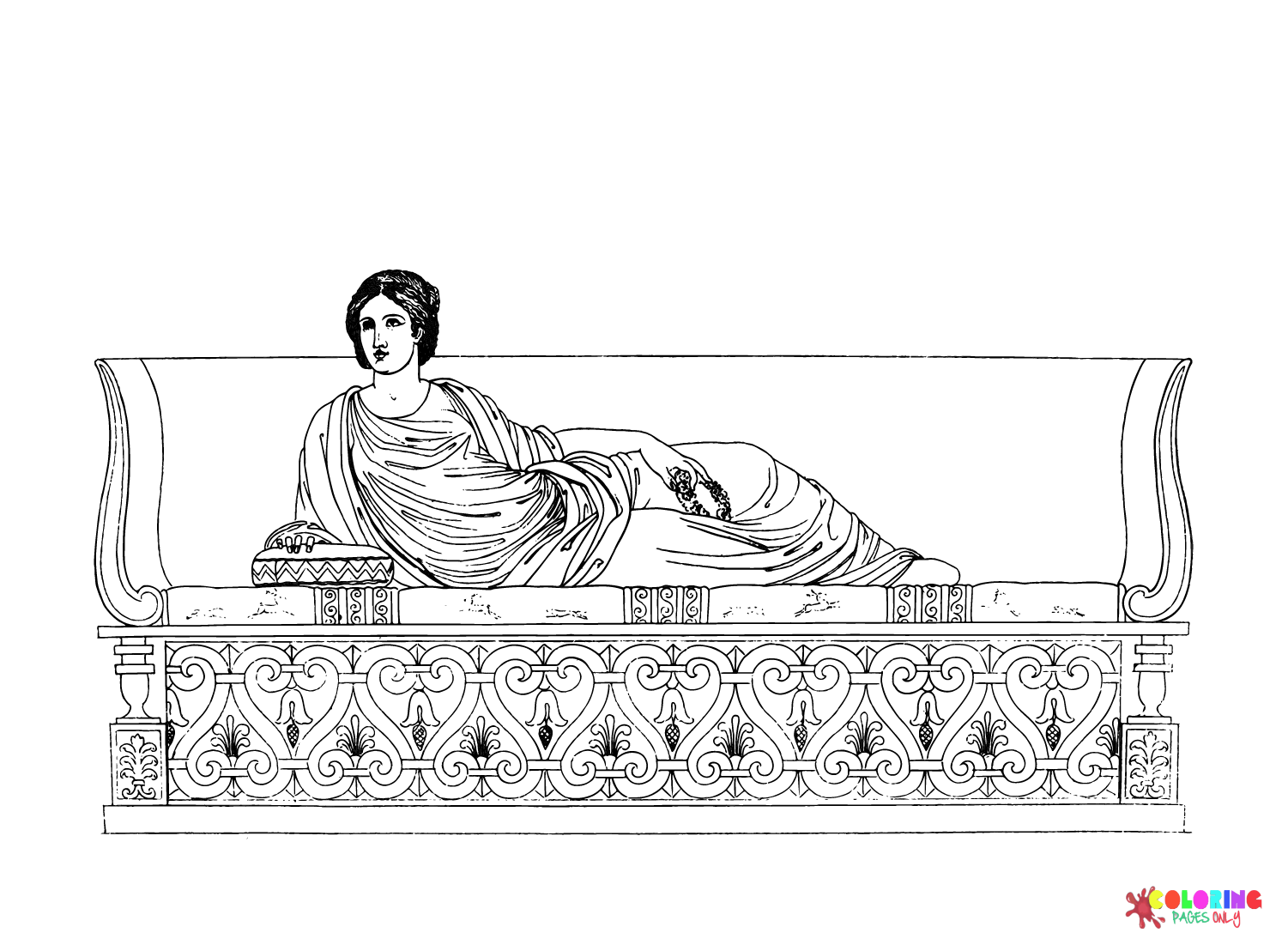 Free Vector Ancient Greece Illustration Coloring Page