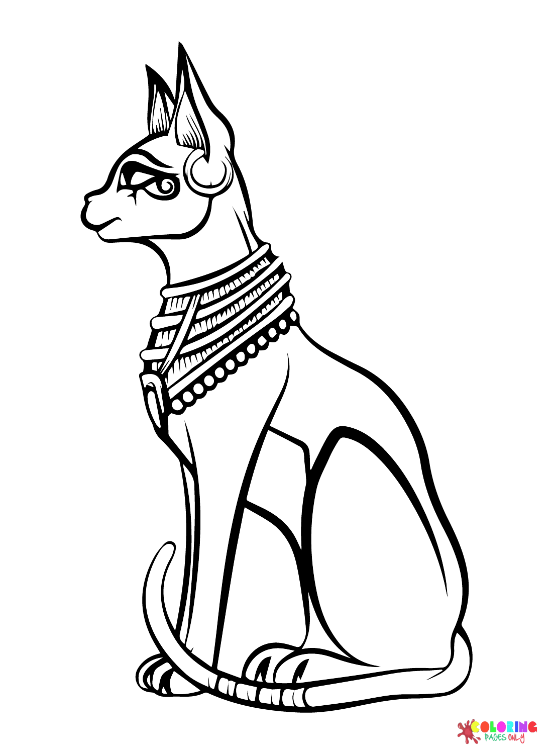 Бесплатная векторная раскраска Египетская богиня кошек