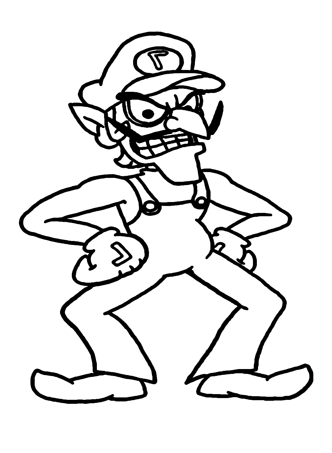 Free Waluigi Coloring Pages