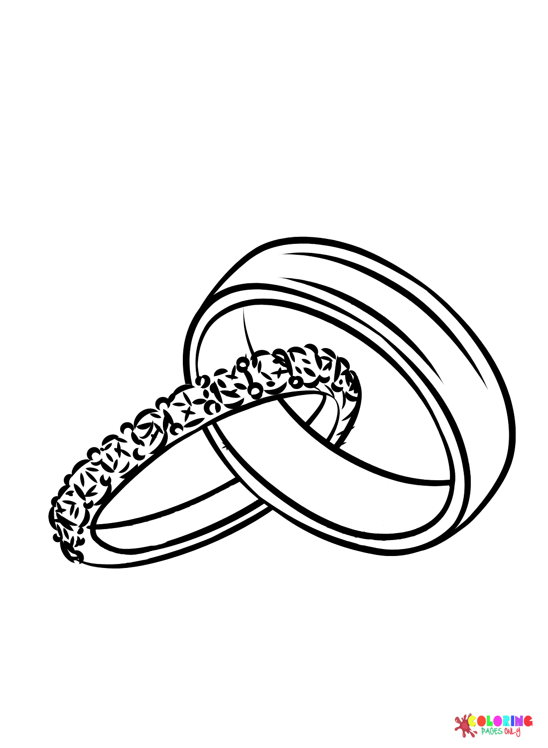 Бесплатная страница раскраски обручальное кольцо