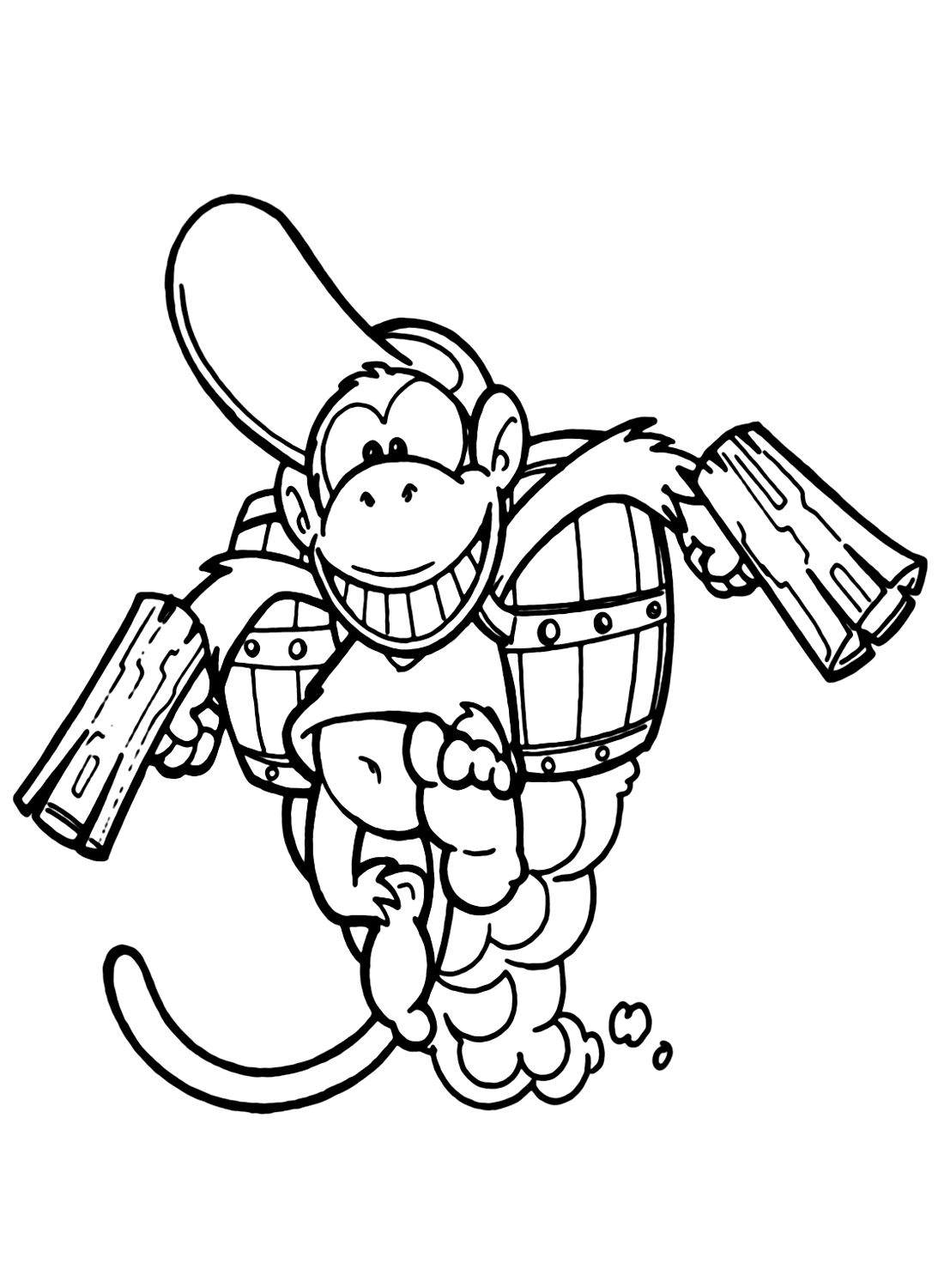 Funny Diddy Kong Coloring Page