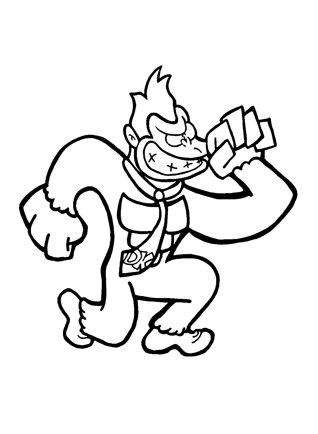 Funny Donkey Kong for Kids Coloring Page