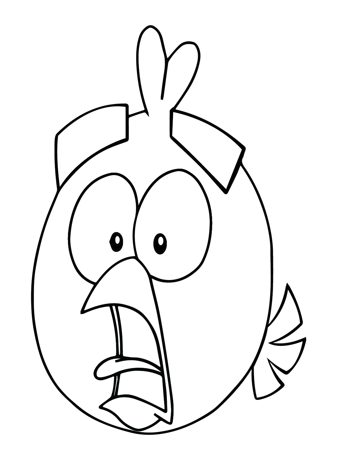 Funny Red (Angry Bird) Coloring Page
