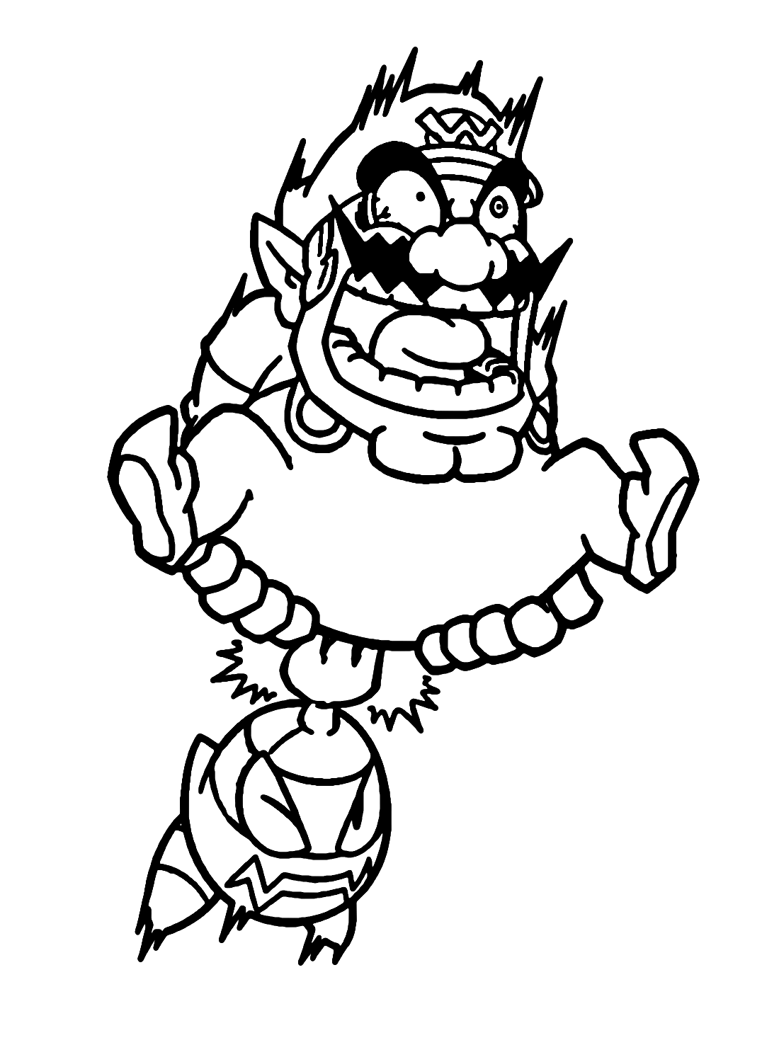 Funny Wario for Kids Coloring Page