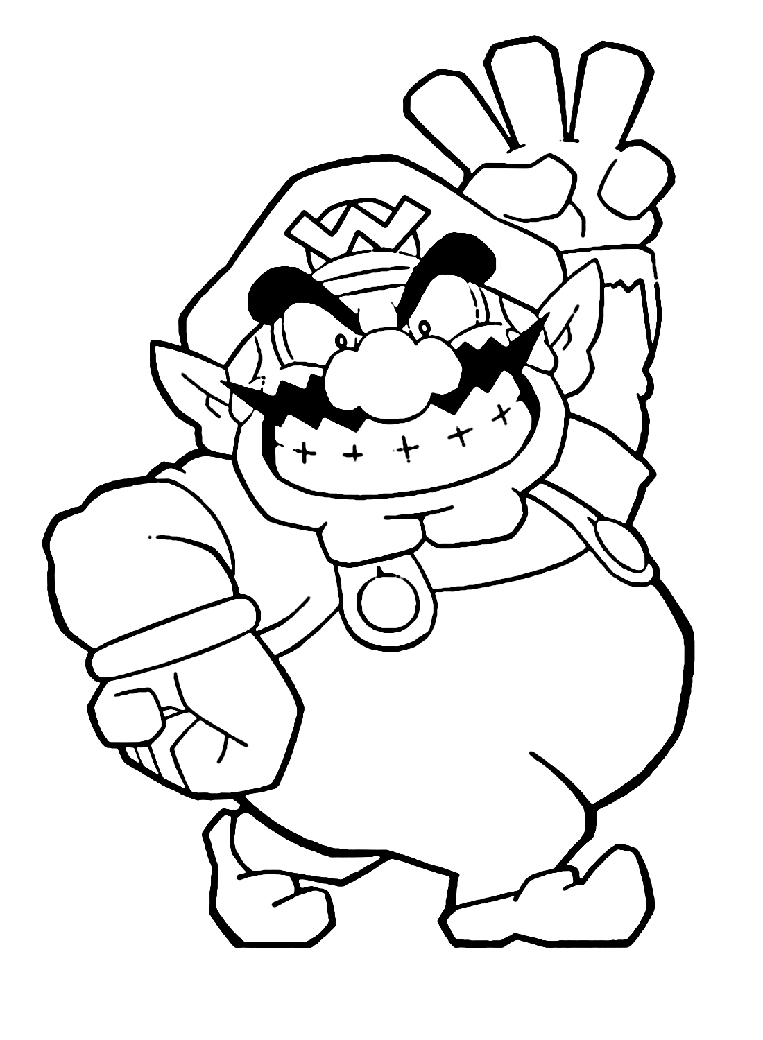 Funny Wario Coloring Pages