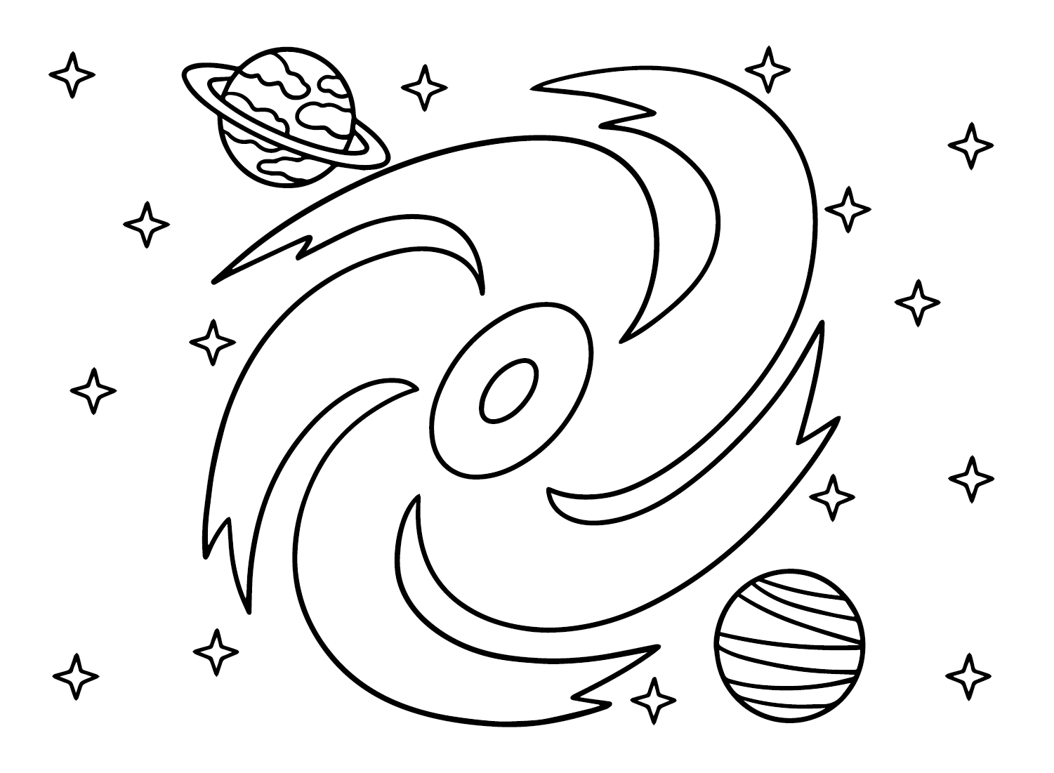 Galaxies Coloring Page