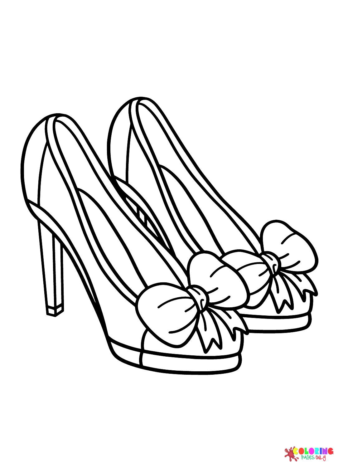 Раскраска Блестящие свадебные туфли