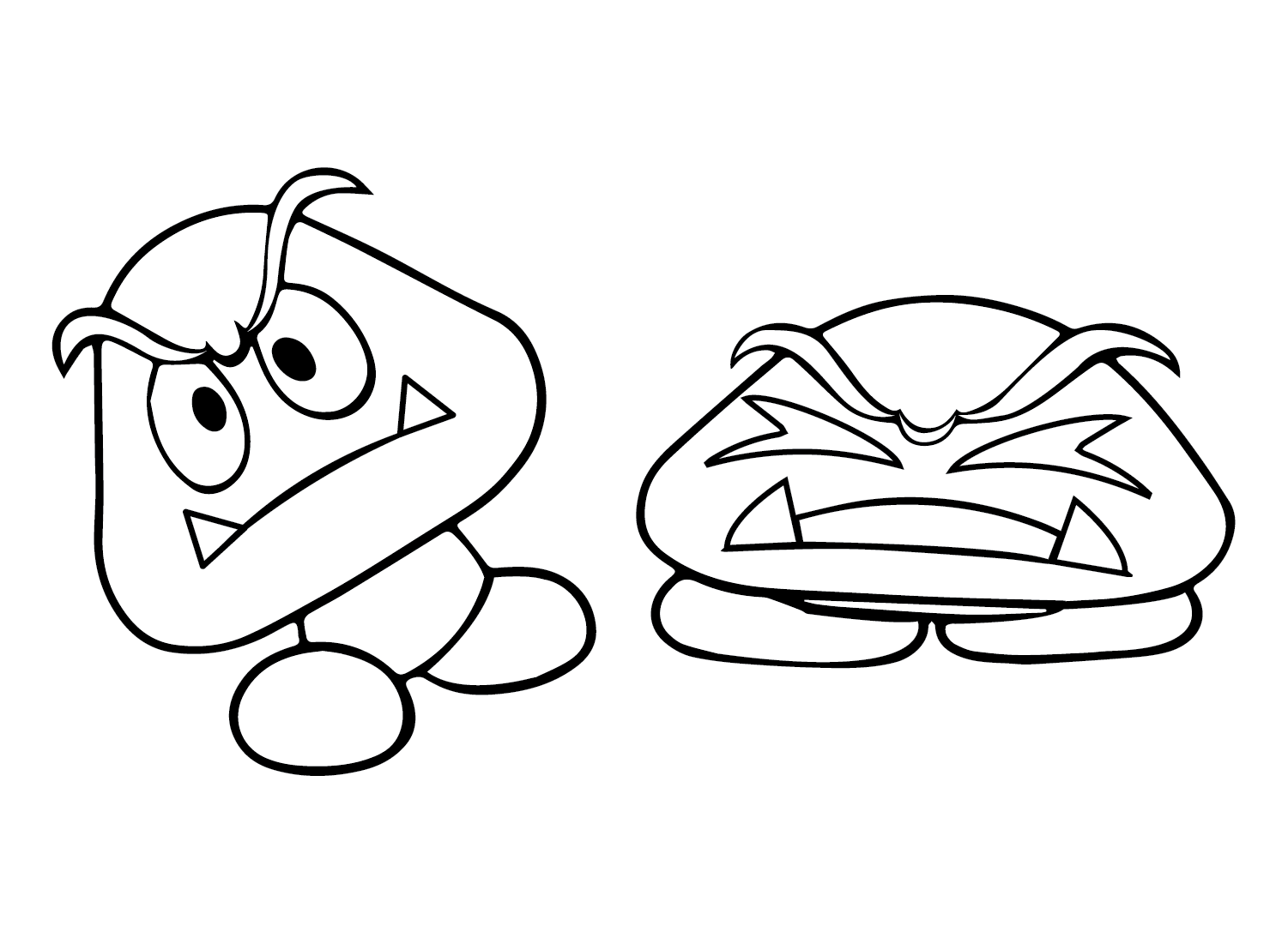 Goomba desenho animado para colorir