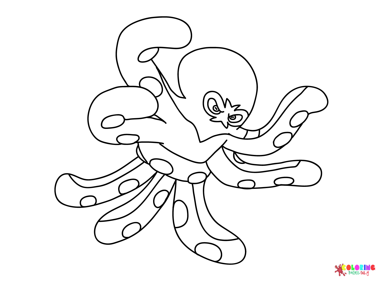 grapploct coloring page in black and white pokemon