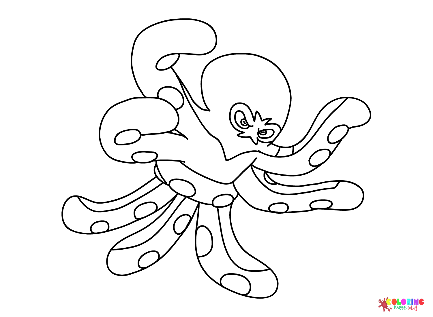 Grapploct Coloring Page In Black And White Pokemon Ready For Download