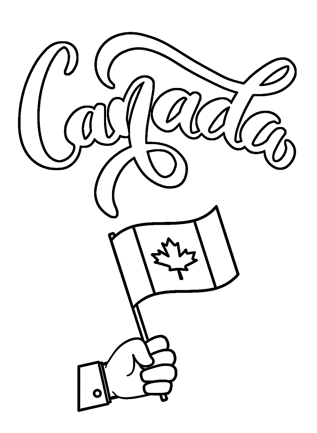 Happy Canada Day Free Coloring Page