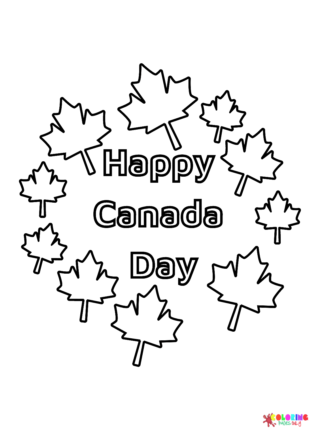 ورقة ملونة لعيد كندا السعيد من يوم كندا