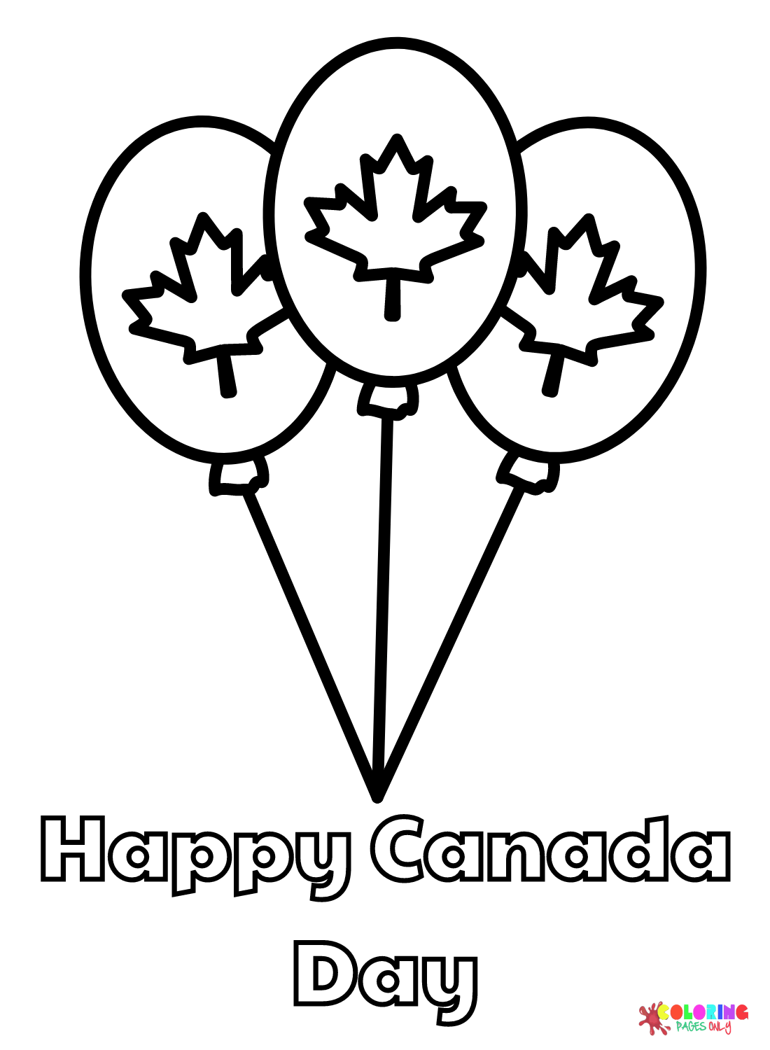 يوم كندا سعيد مع بالونات من يوم كندا