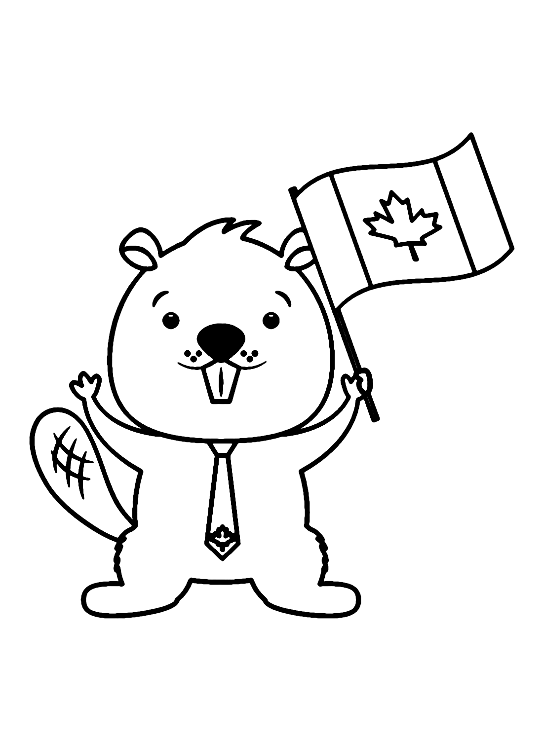 Happy Canada Day Coloring Page