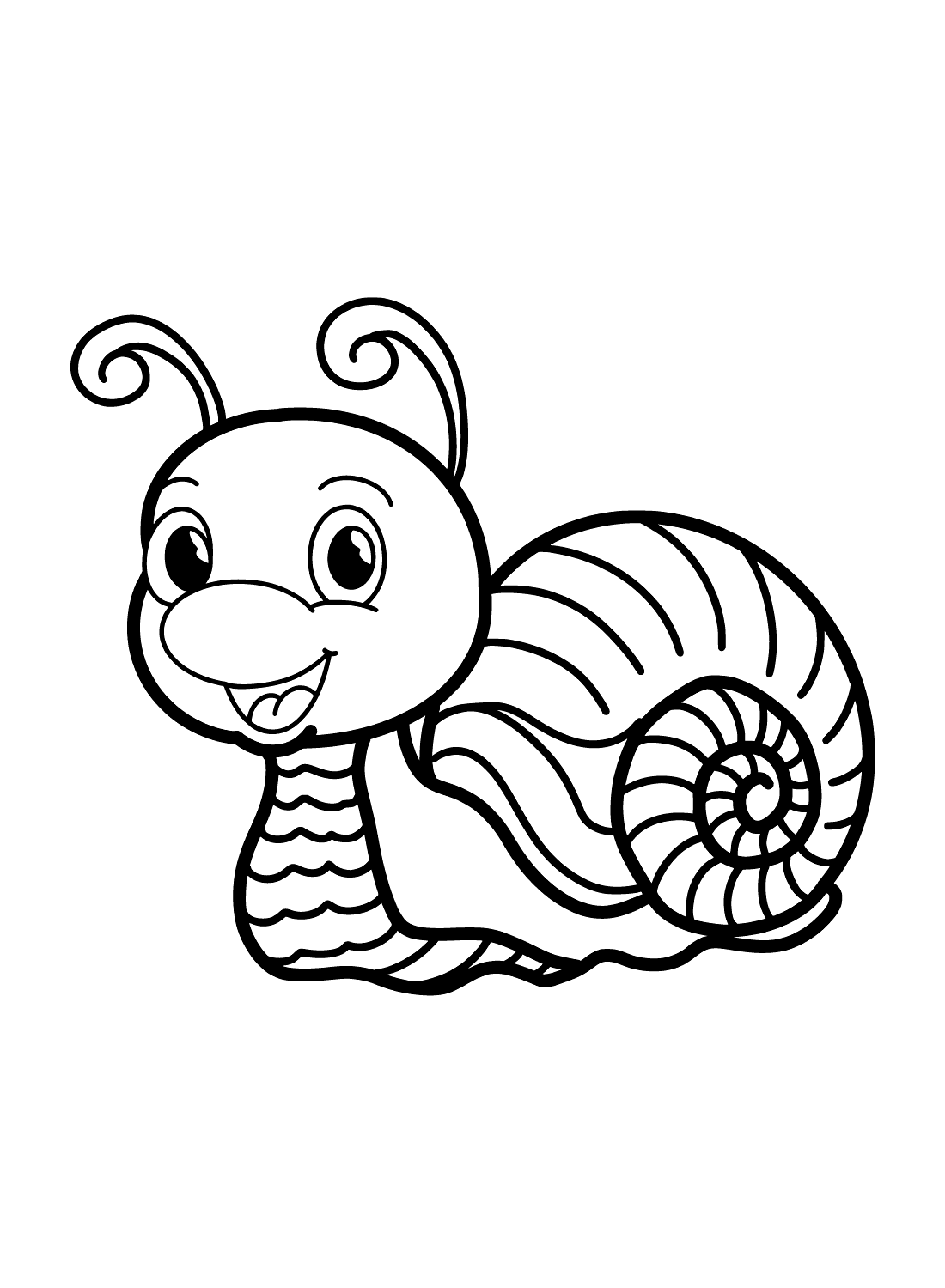 Happy Snail for Kids Coloring Pages