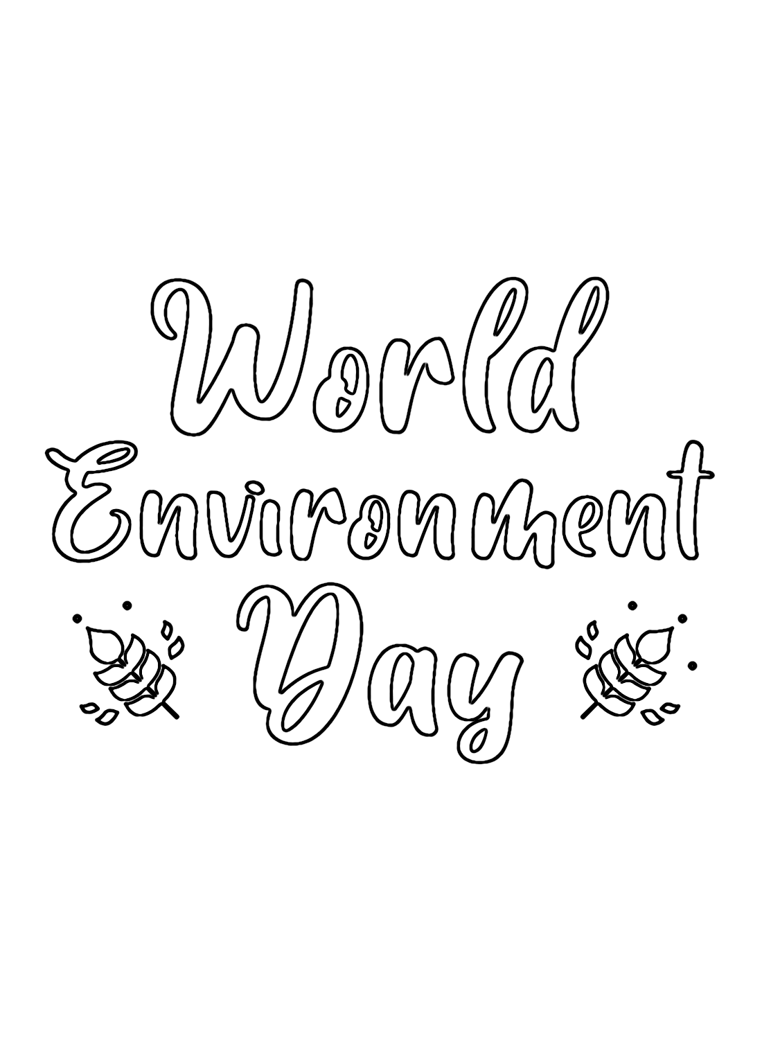 Happy World Environment Day Coloring Page