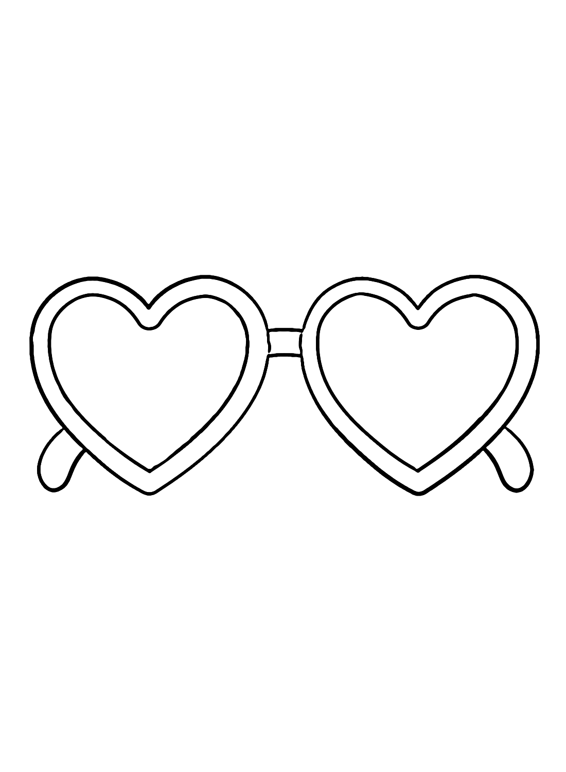 Heart Shaped Sunglasses Coloring Page