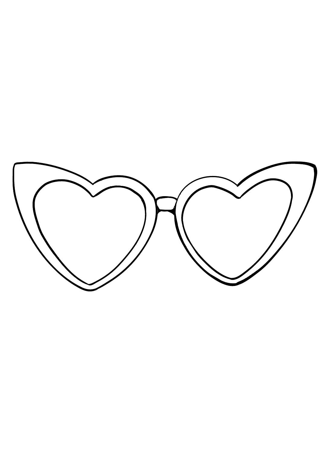 Heart Sunglasses Coloring Page