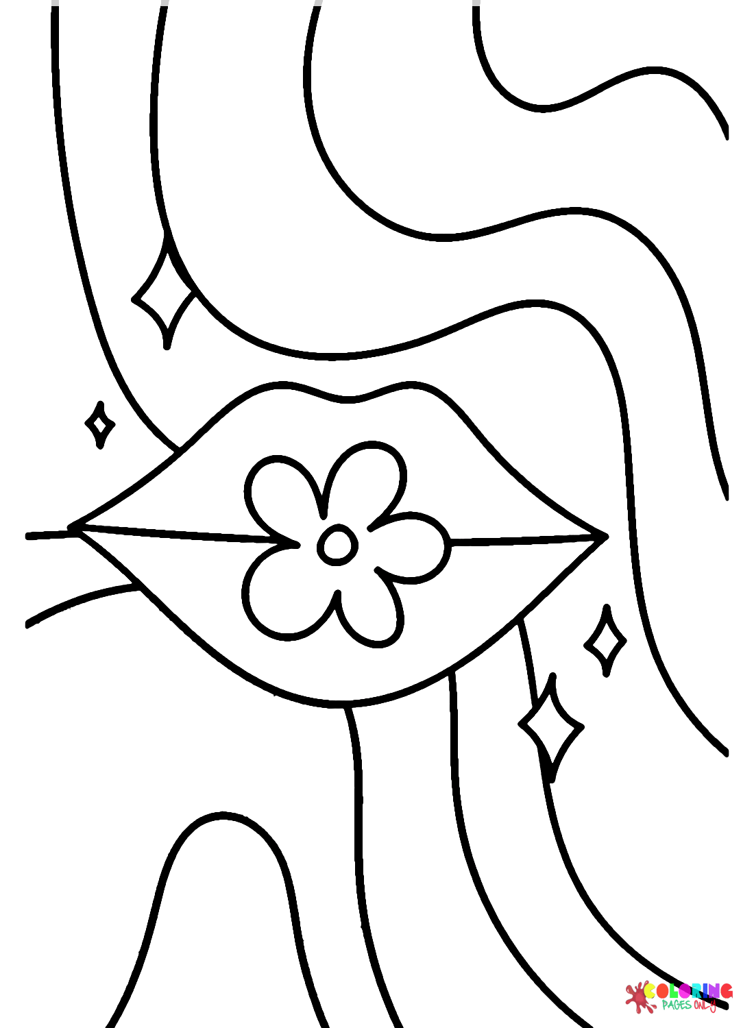 Цветок хиппи и губы от Хиппи
