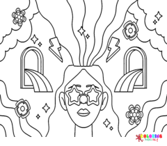 Hippie Coloring Pages