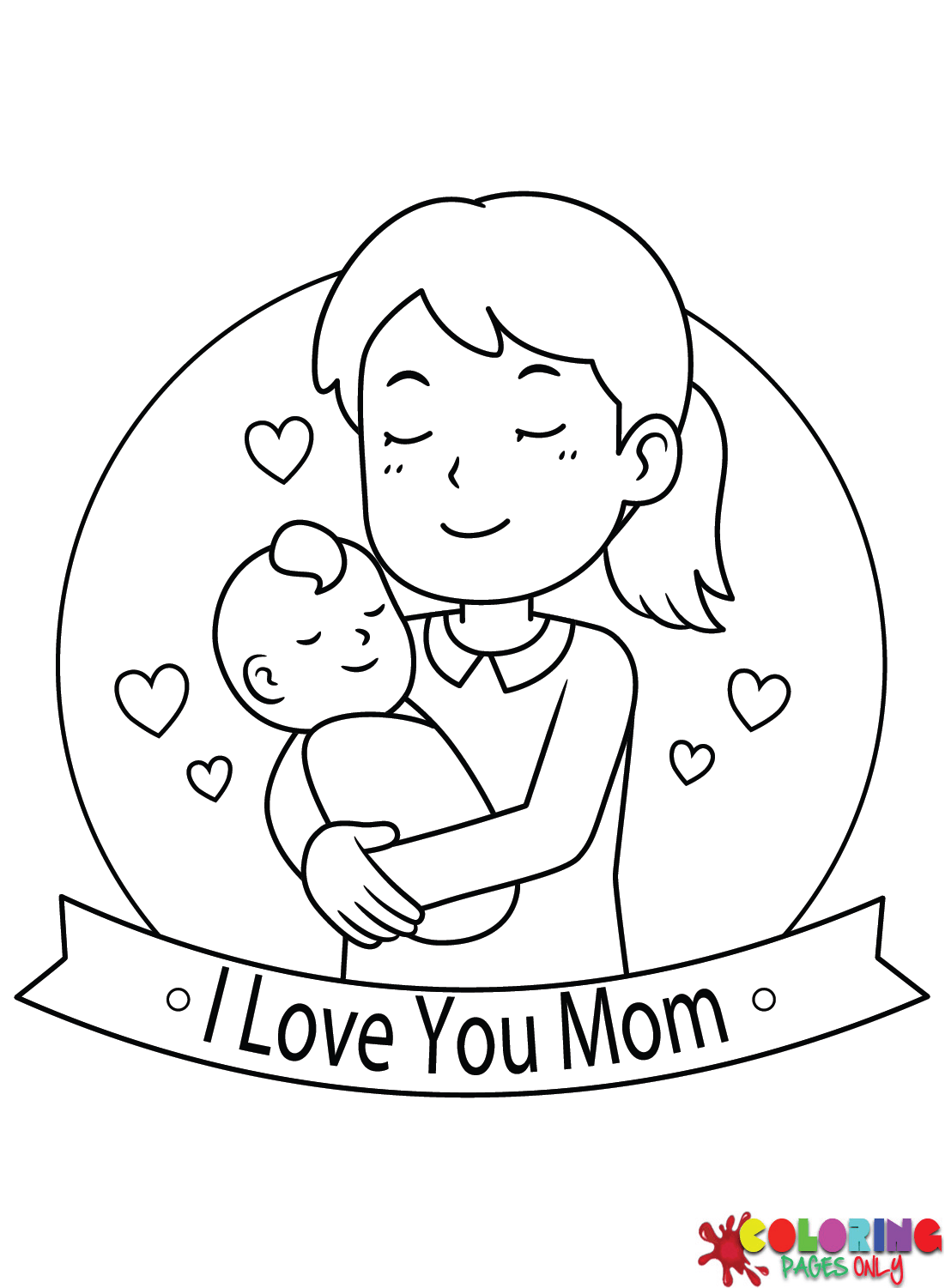 „I Love Mom“ zum Ausdrucken von „I Love Mom“.