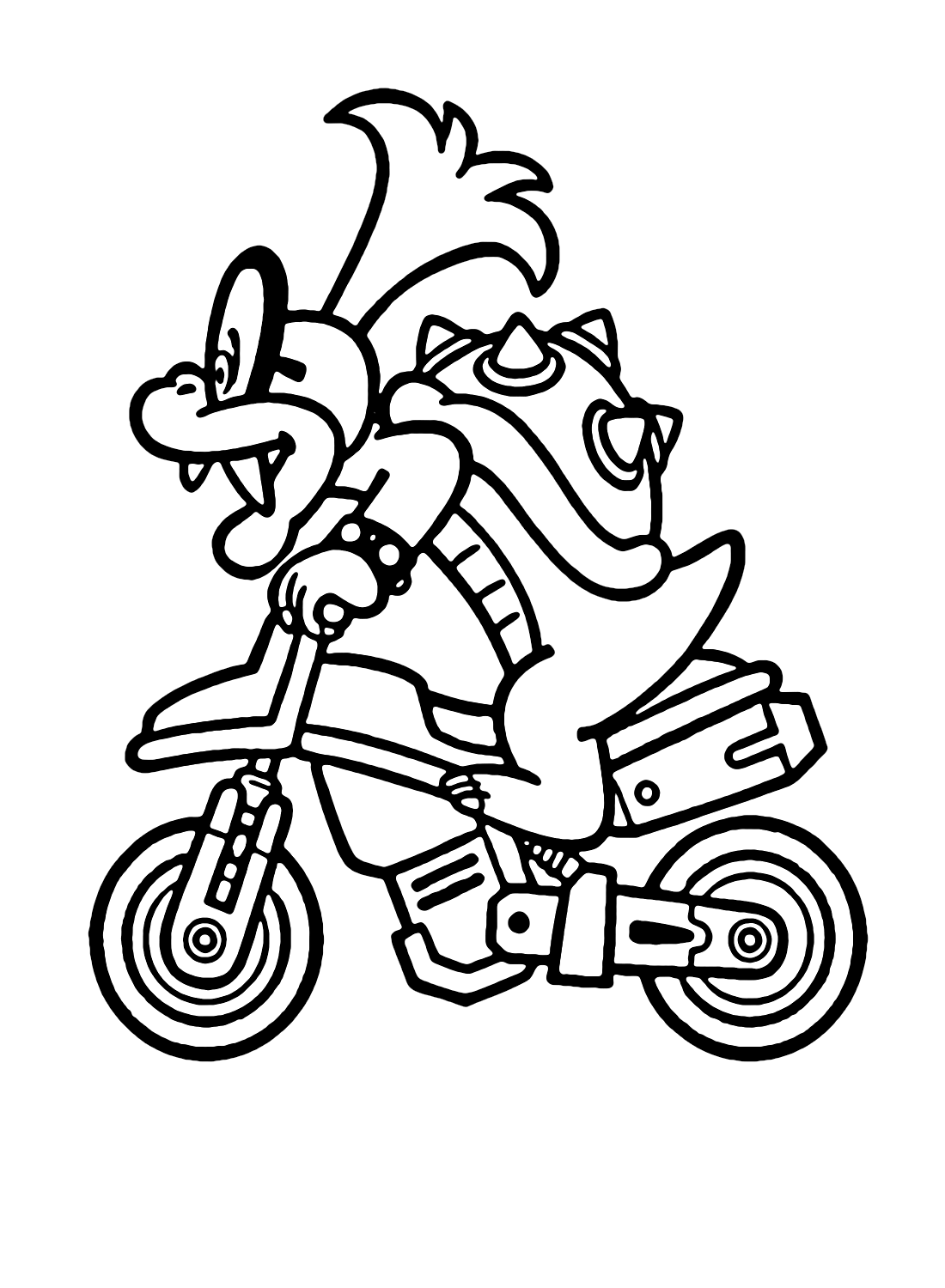 Iggy Mario Kart Coloring Page