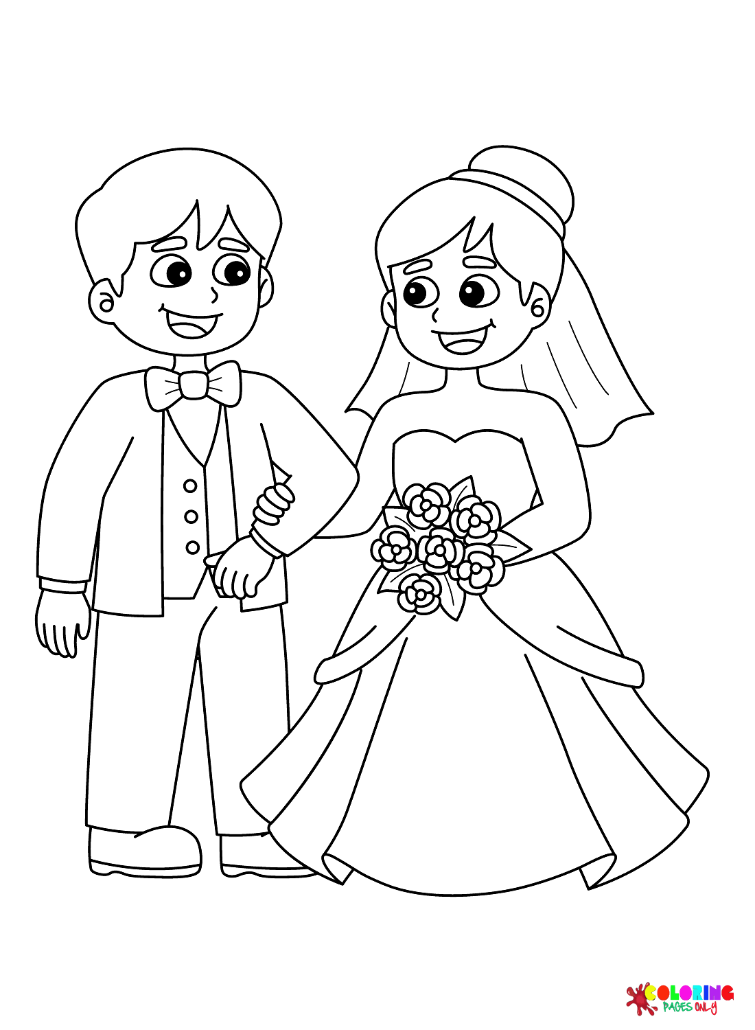 Images Bride and Groom Coloring Page