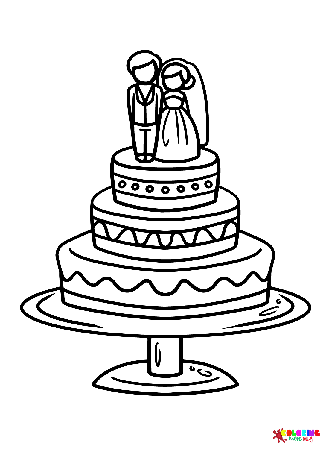 Images Wedding Cake Coloring Page