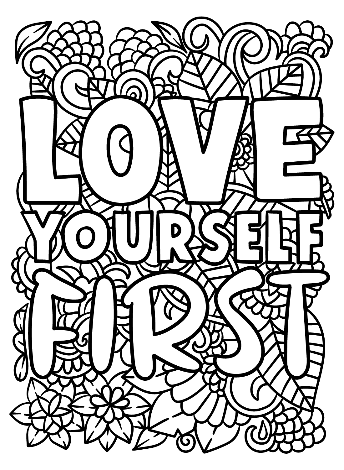 Inspirational Love Quotes Coloring Page