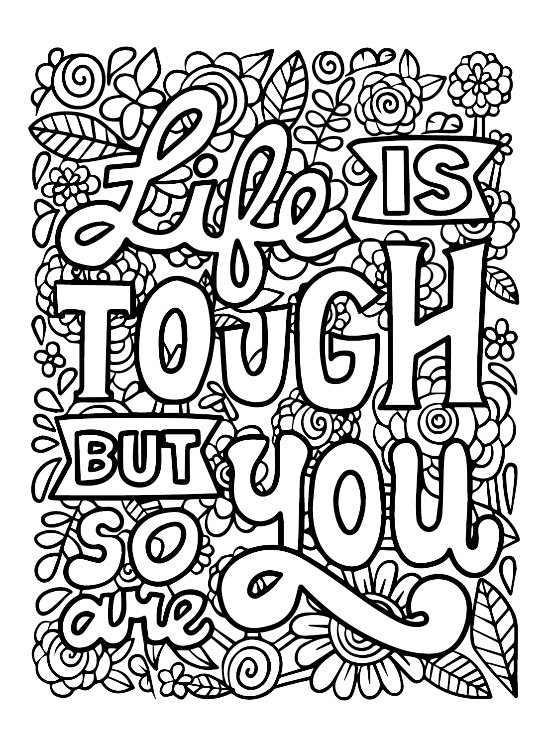 Inspirational Quotes about Life Coloring Page